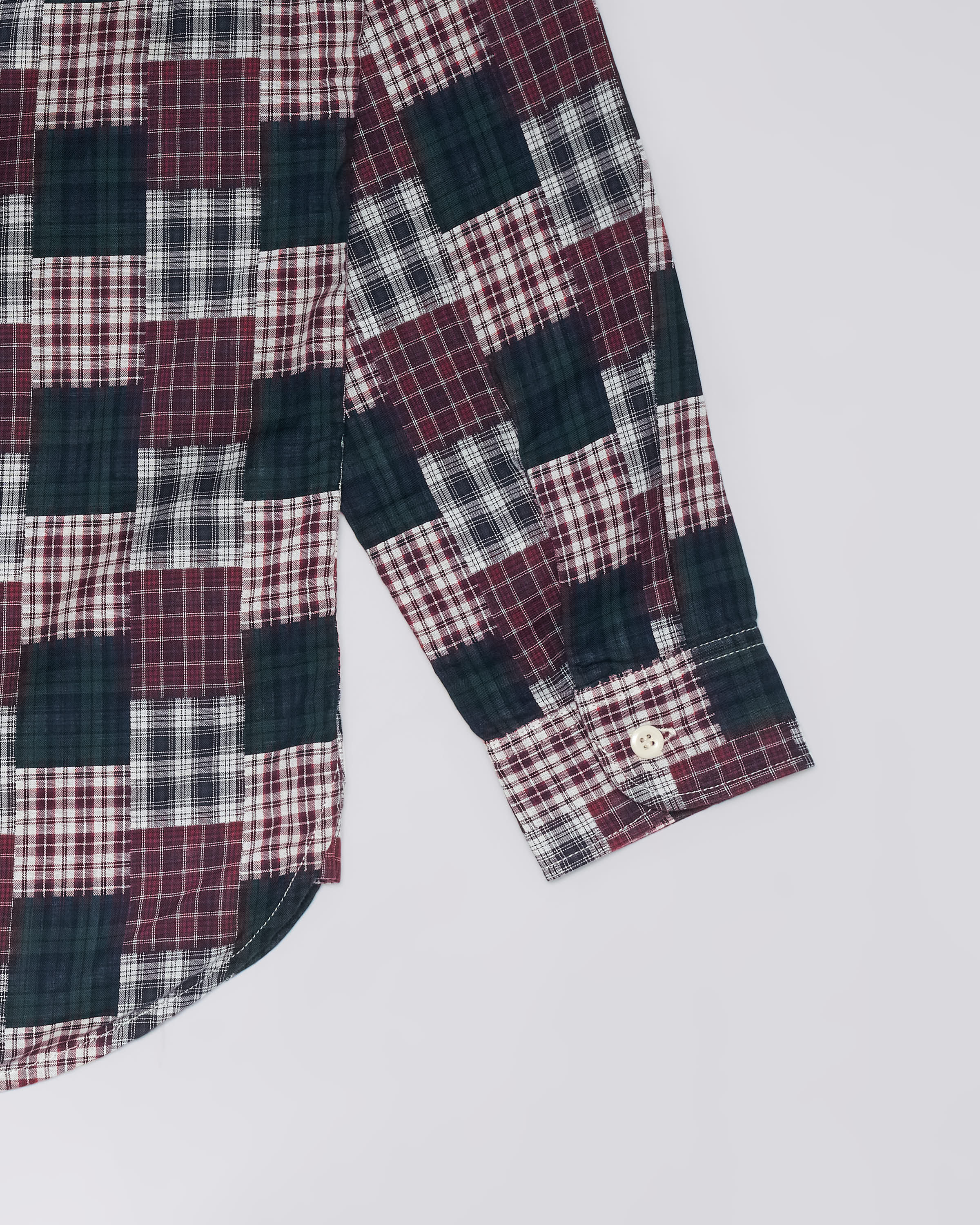 Work Shirt – Random Patchwork Dobby (147g) – Green / Red – EDWIN