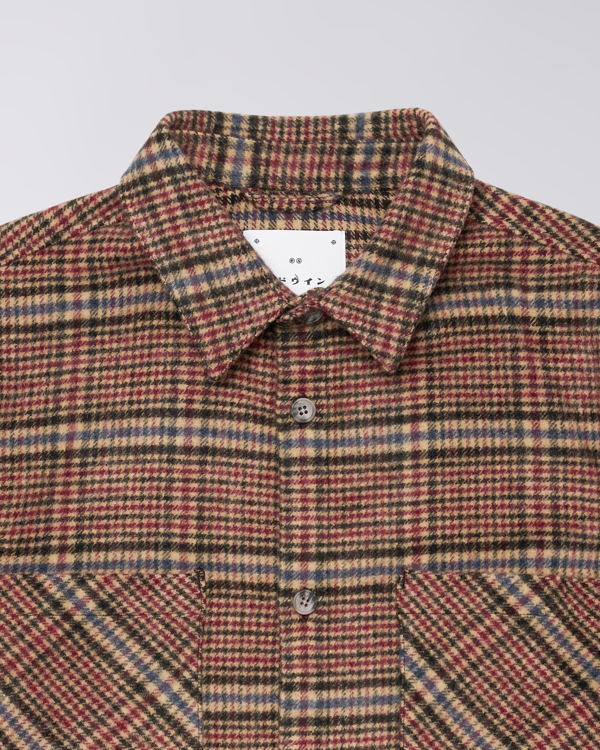 Julius Shirt LS - Burgundy/Blue