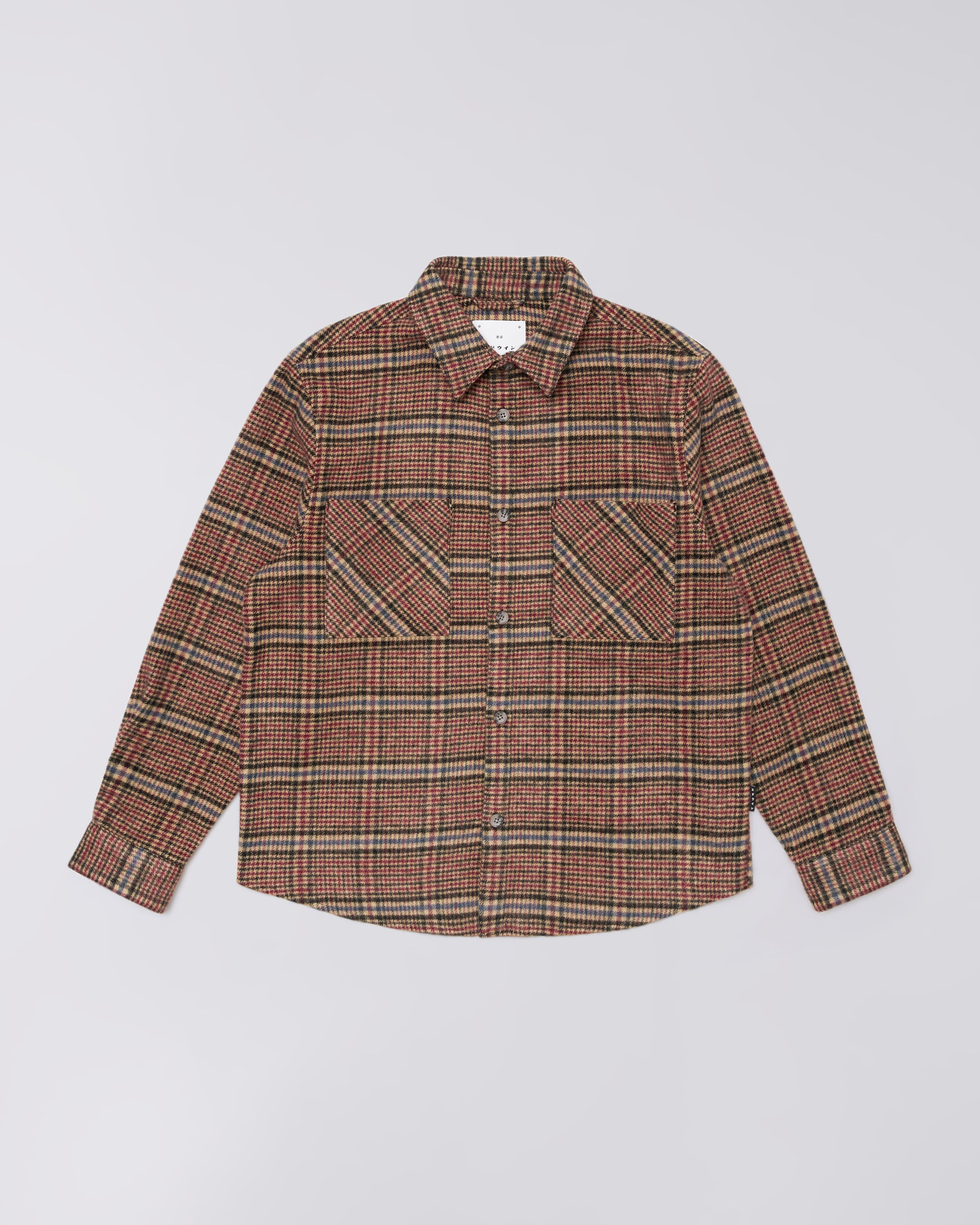 Julius Shirt LS - Burgundy/Blue