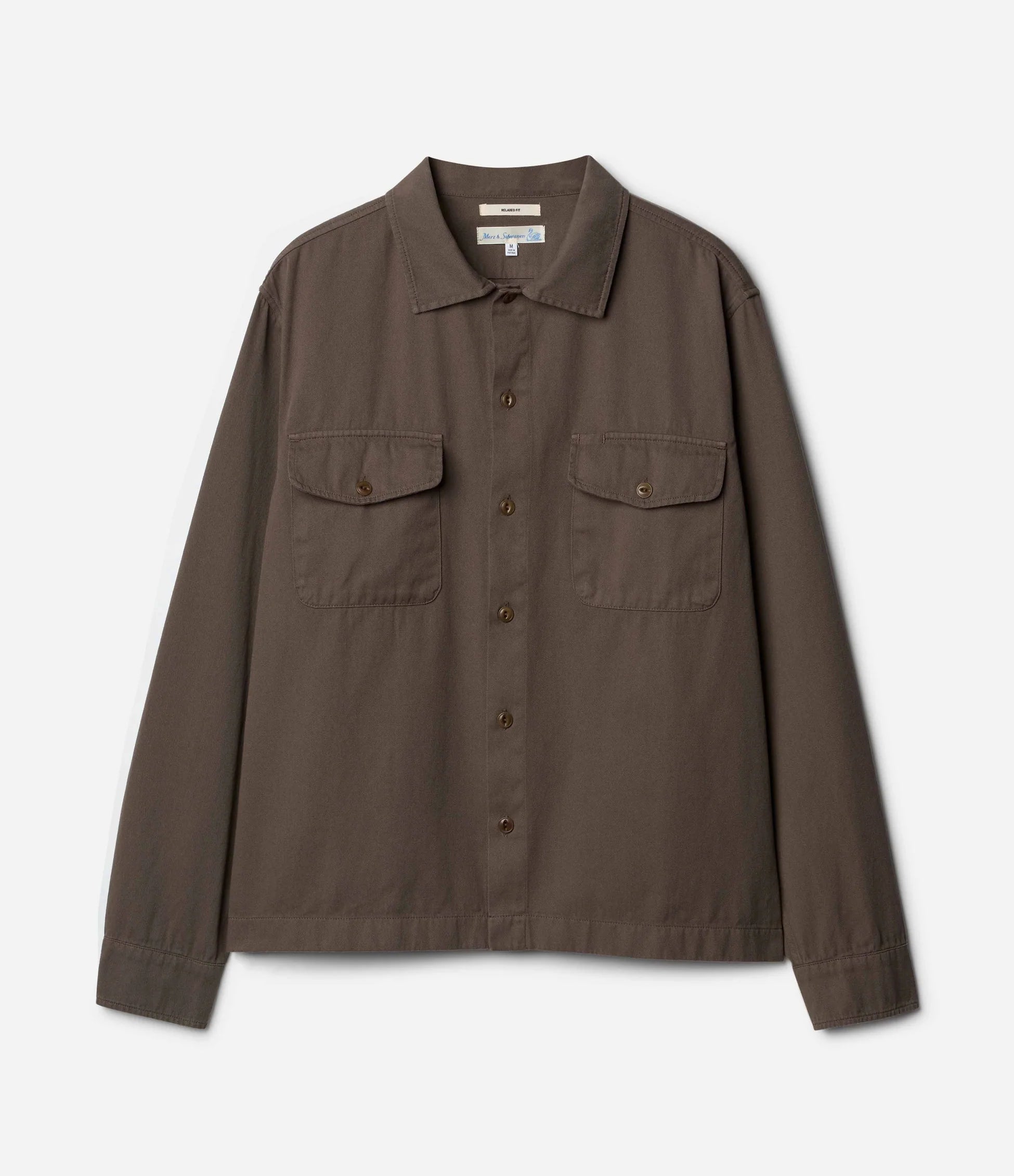 WORKER'S COTTON TWILL SHIRT - Grain