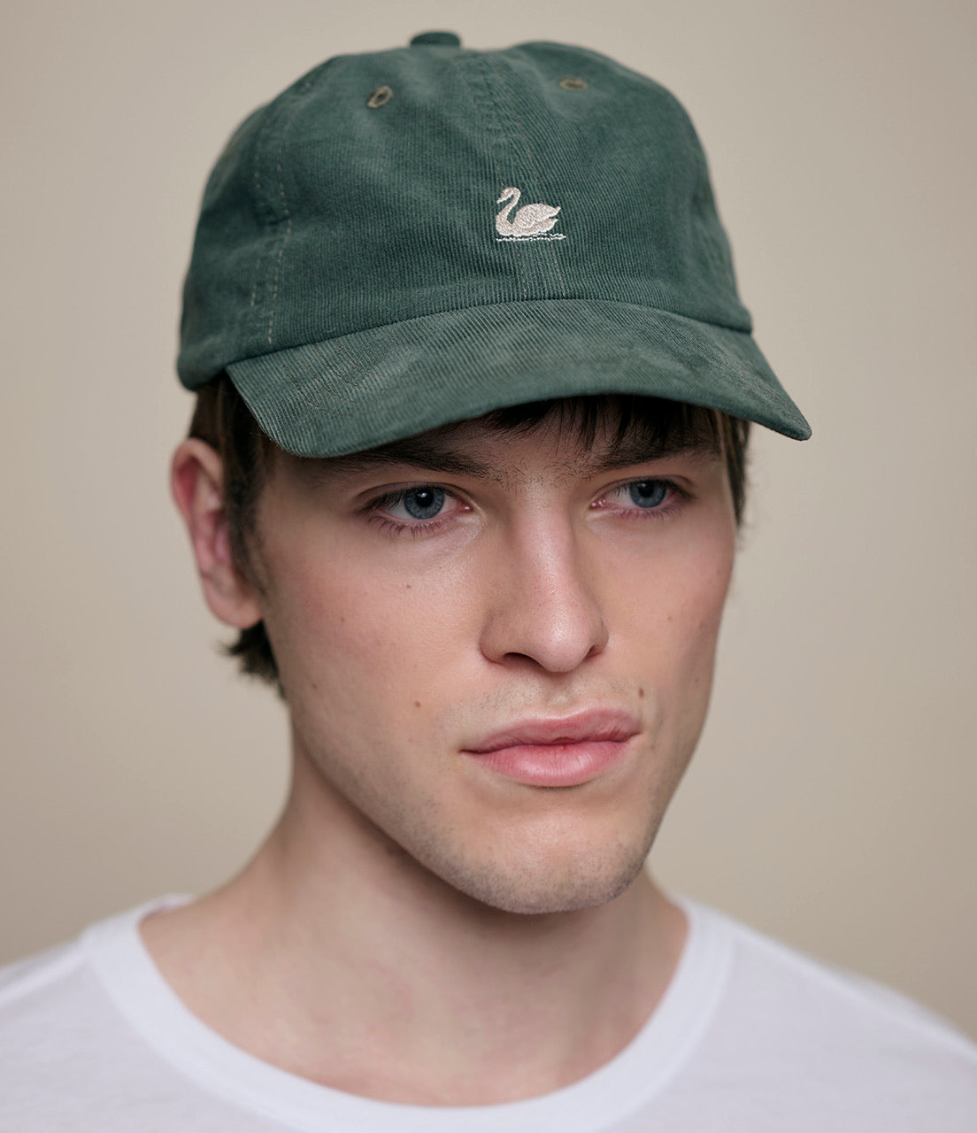 Swan Logo Cotton Cordoroy Cap - Forest