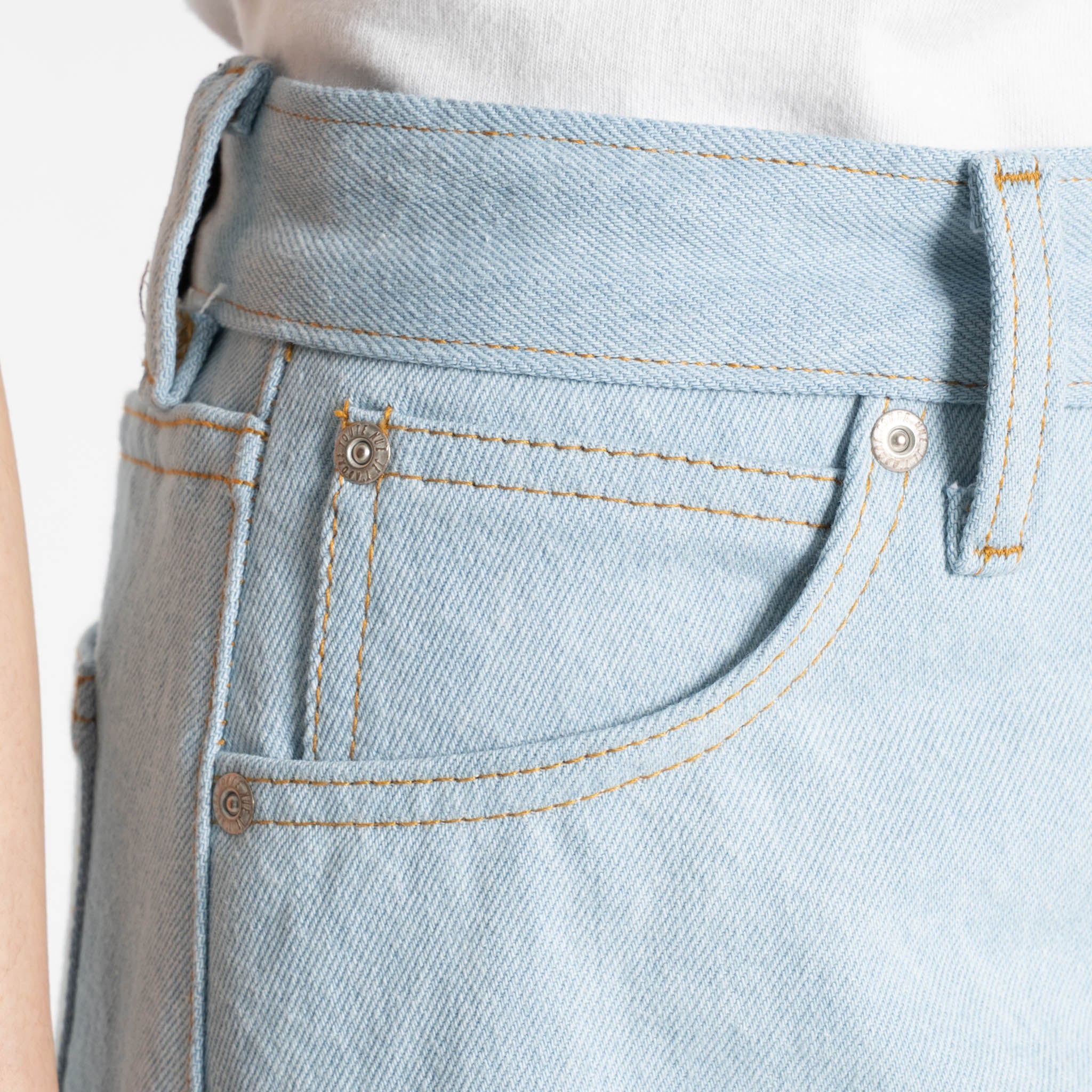 Secret Agent Bleach Blue 14oz - Wide Wild West - Naked & Famous Denim