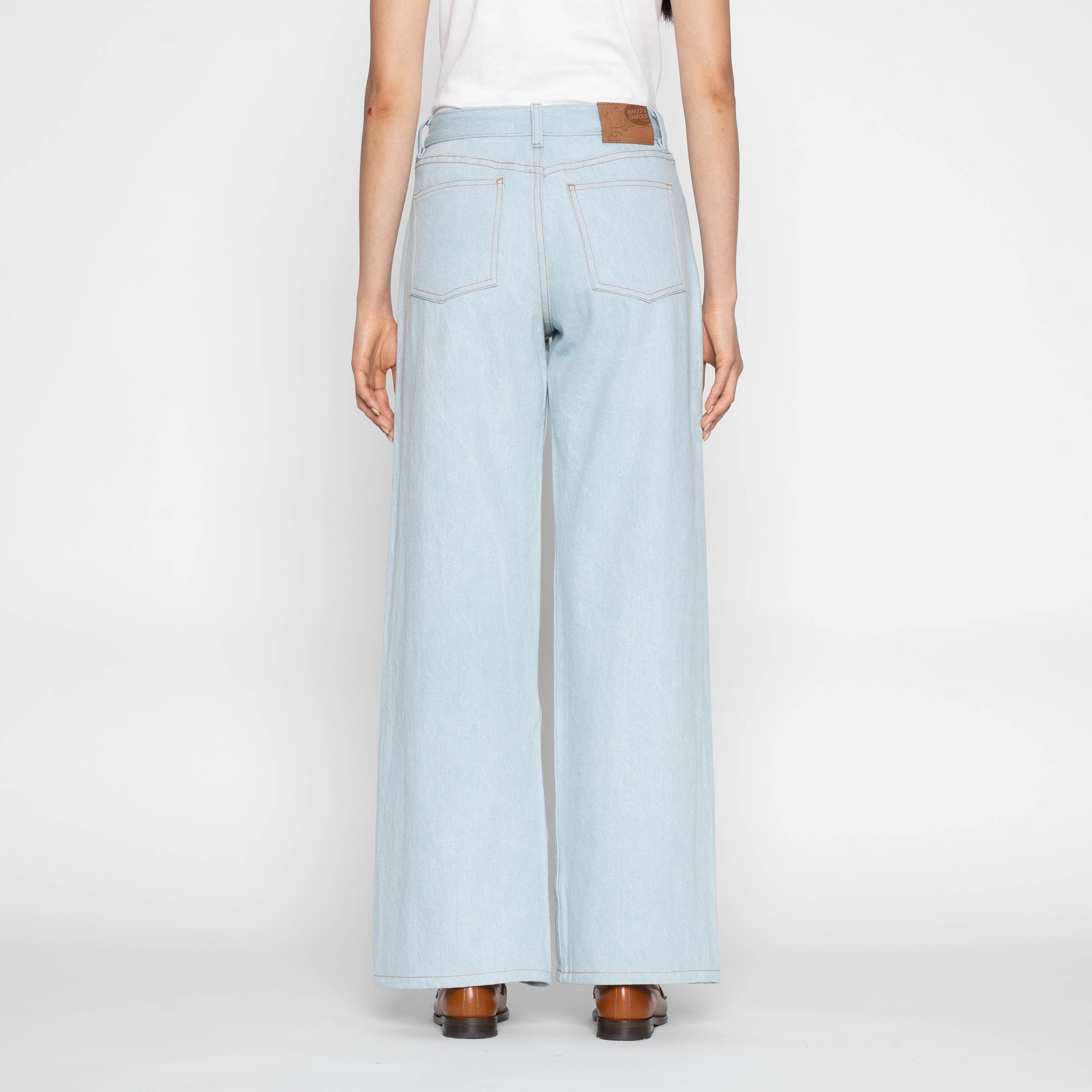 Secret Agent Bleach Blue 14oz - Wide Wild West - Naked & Famous Denim