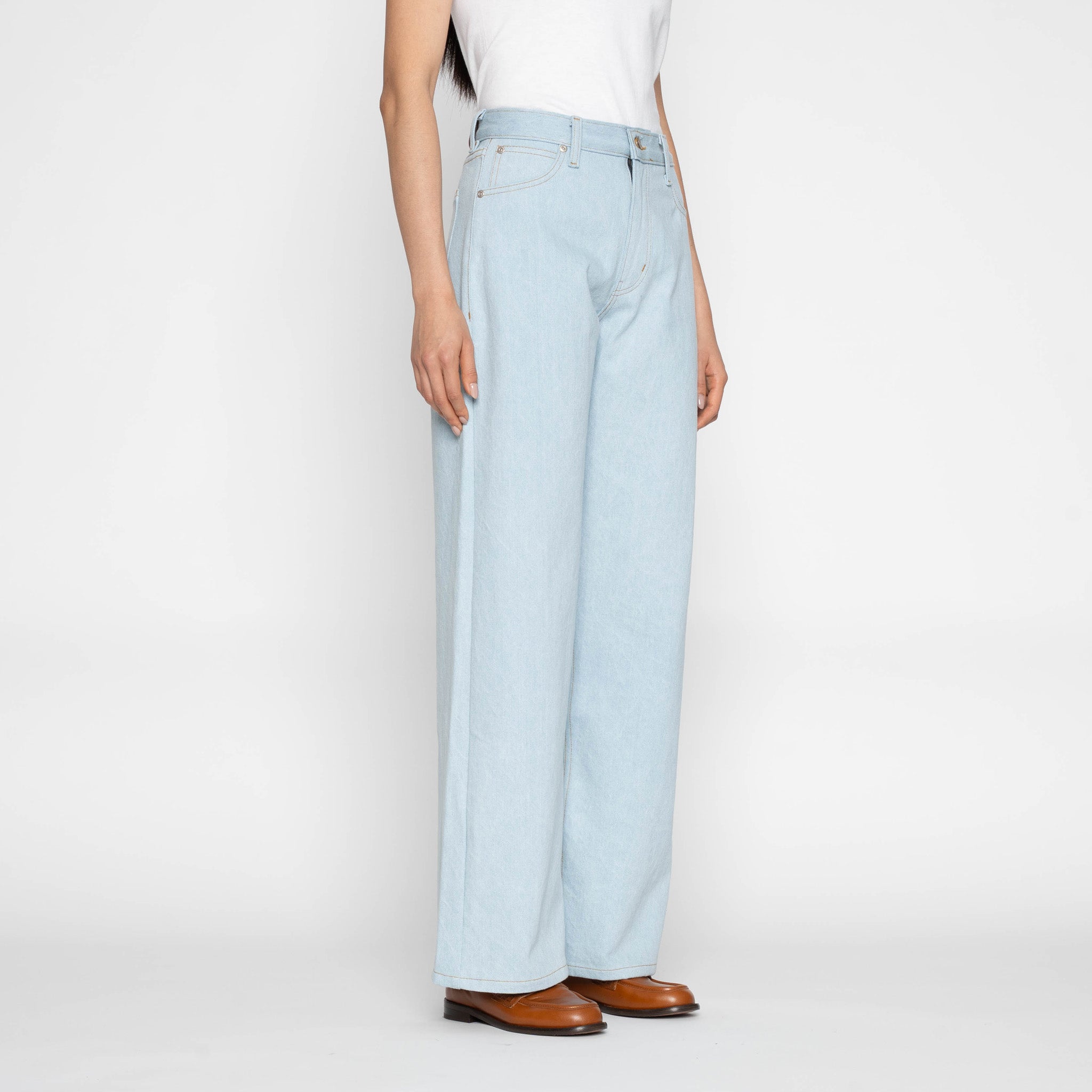 Secret Agent Bleach Blue 14oz - Wide Wild West - Naked & Famous Denim