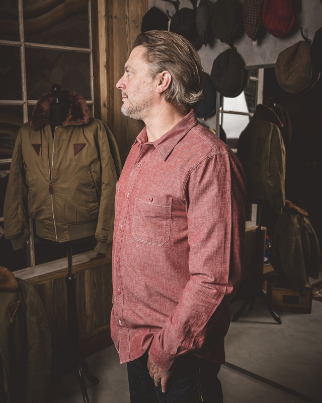 1940 USN Chambray Shirt Selvedge - Harbor Red