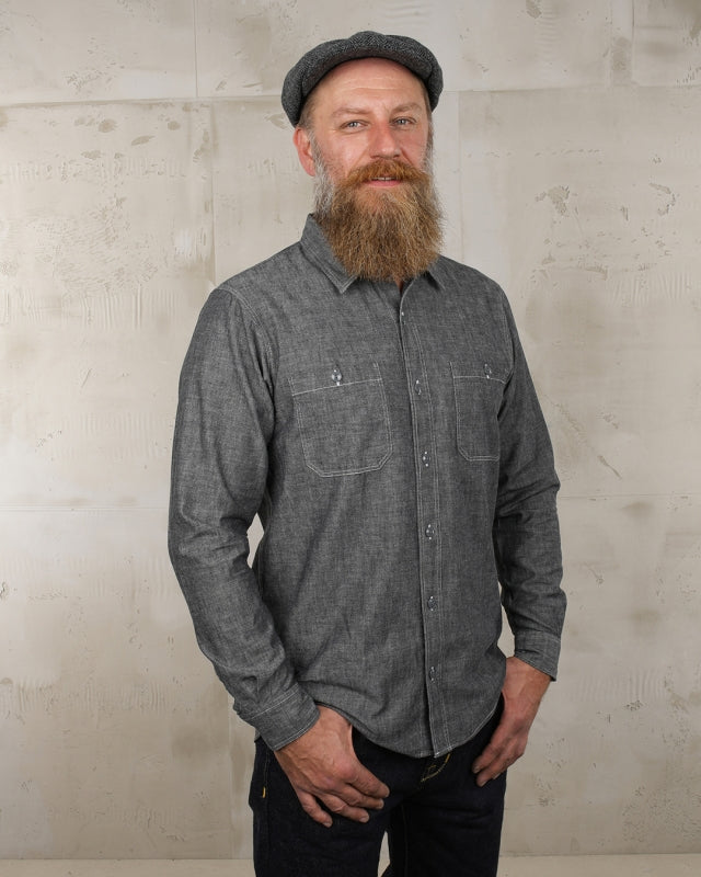 1940 USN Chambray Selvedge Shirt - Harbor Grey