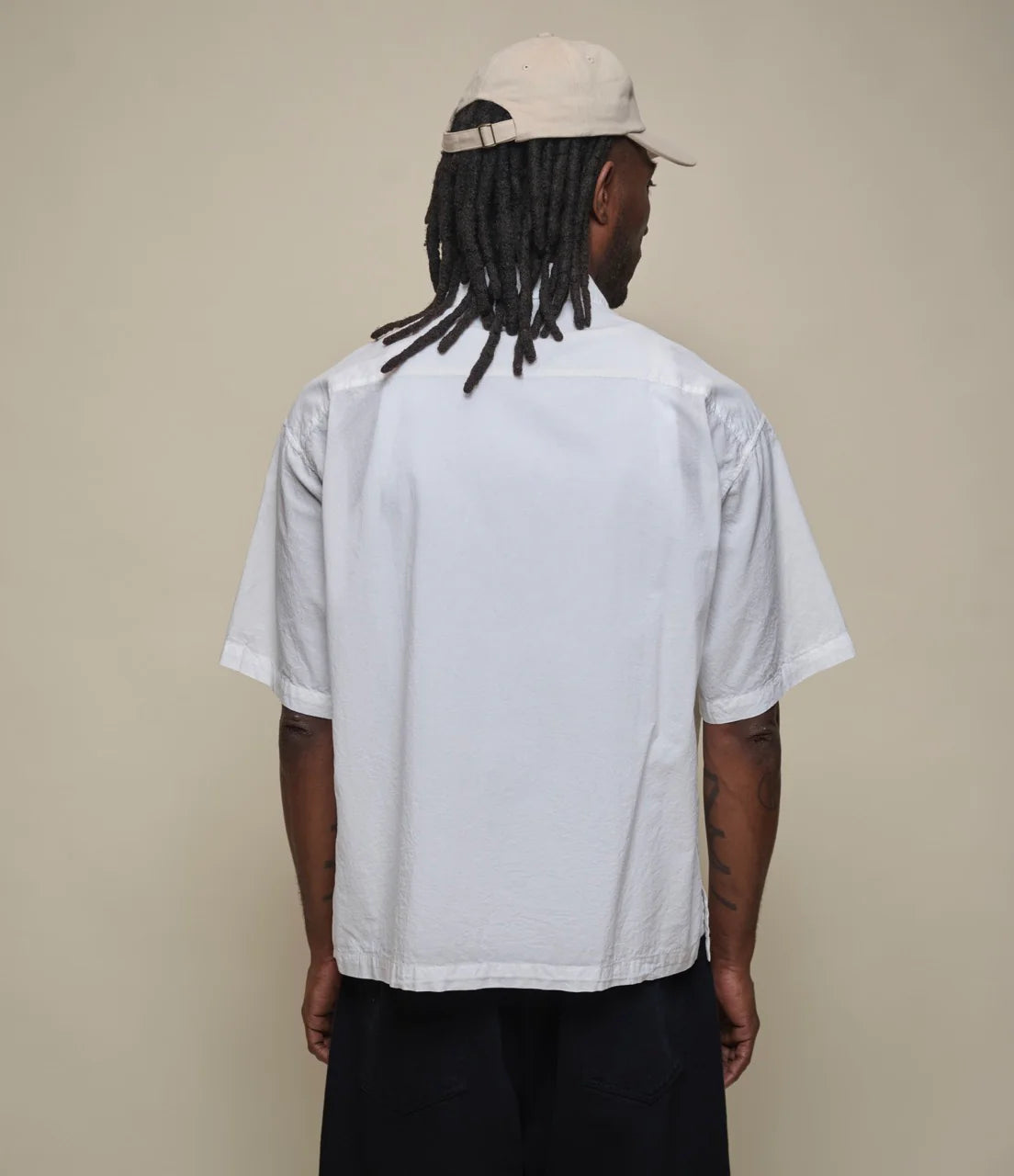 Lightweight Cotton Poplin Short Sleeve Shirt - White - Merz B. Schwanen