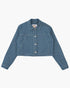 ANTIQUE BLUE DENIM STRETCH - Cropped Jacket - Raw Denim