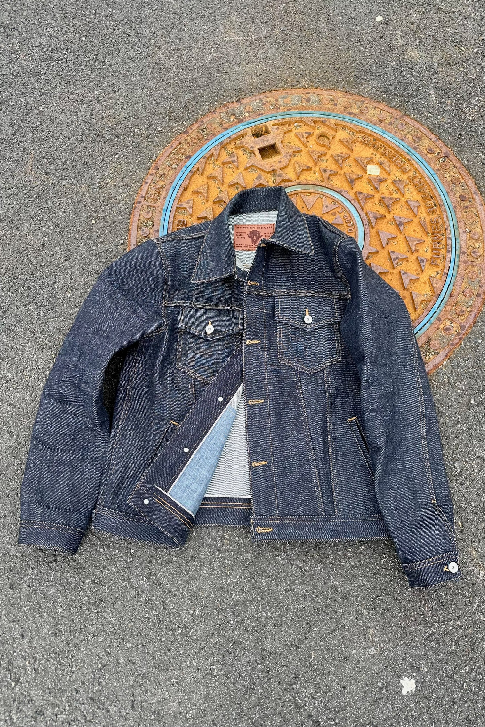 Working Class Hero Denim Jacket - 20.5oz Raw Selvedge Denim - Indigo - Bergen Denim