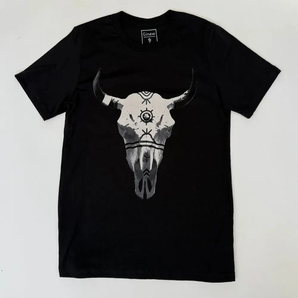 BUFFALO SKULL TEE - Black - Raw Denim