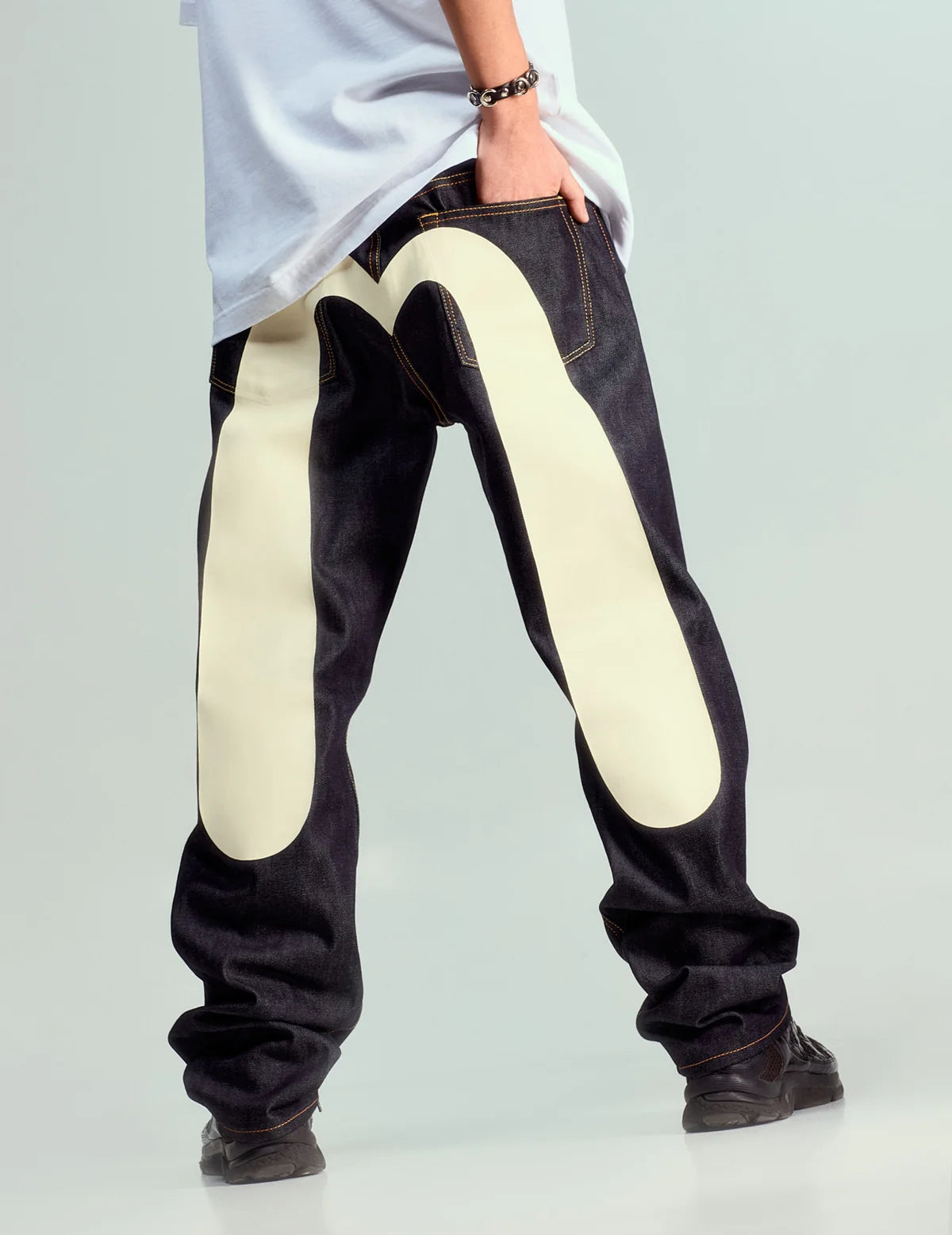 2000 Daicock Printed Jeans - Raw Indigo Selvedge