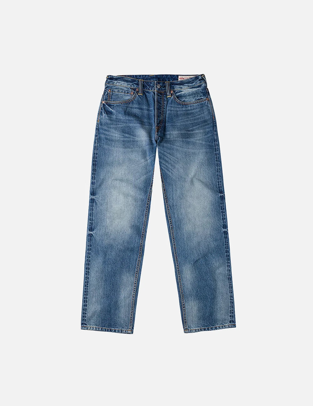 2000 - Yellow Daicock Printed Jeans - Mid Tone Indigo