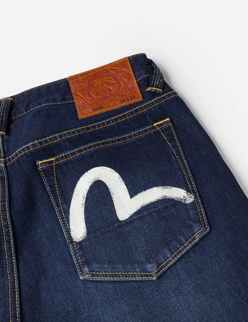 Seagull Print Pockets - Raw denim Jeans #2020 - Regular Fit - Evisu