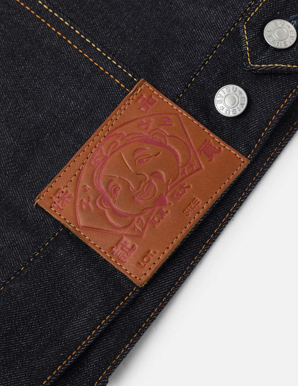 Ecru Seagull Print Relax Fit Denim Jacket - Evisu