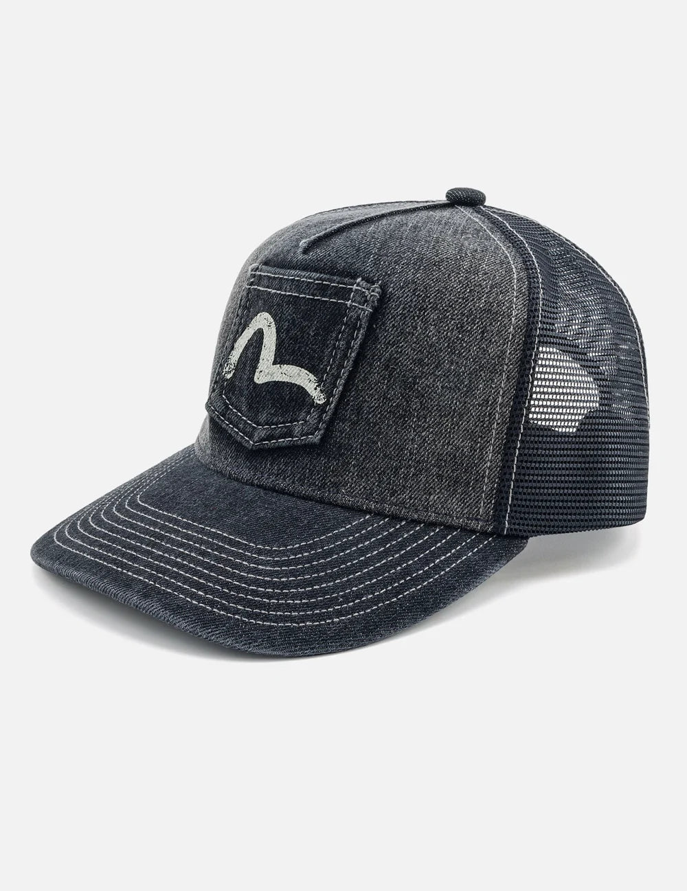 Washed Denim Cap - Dark Tone Black Denim