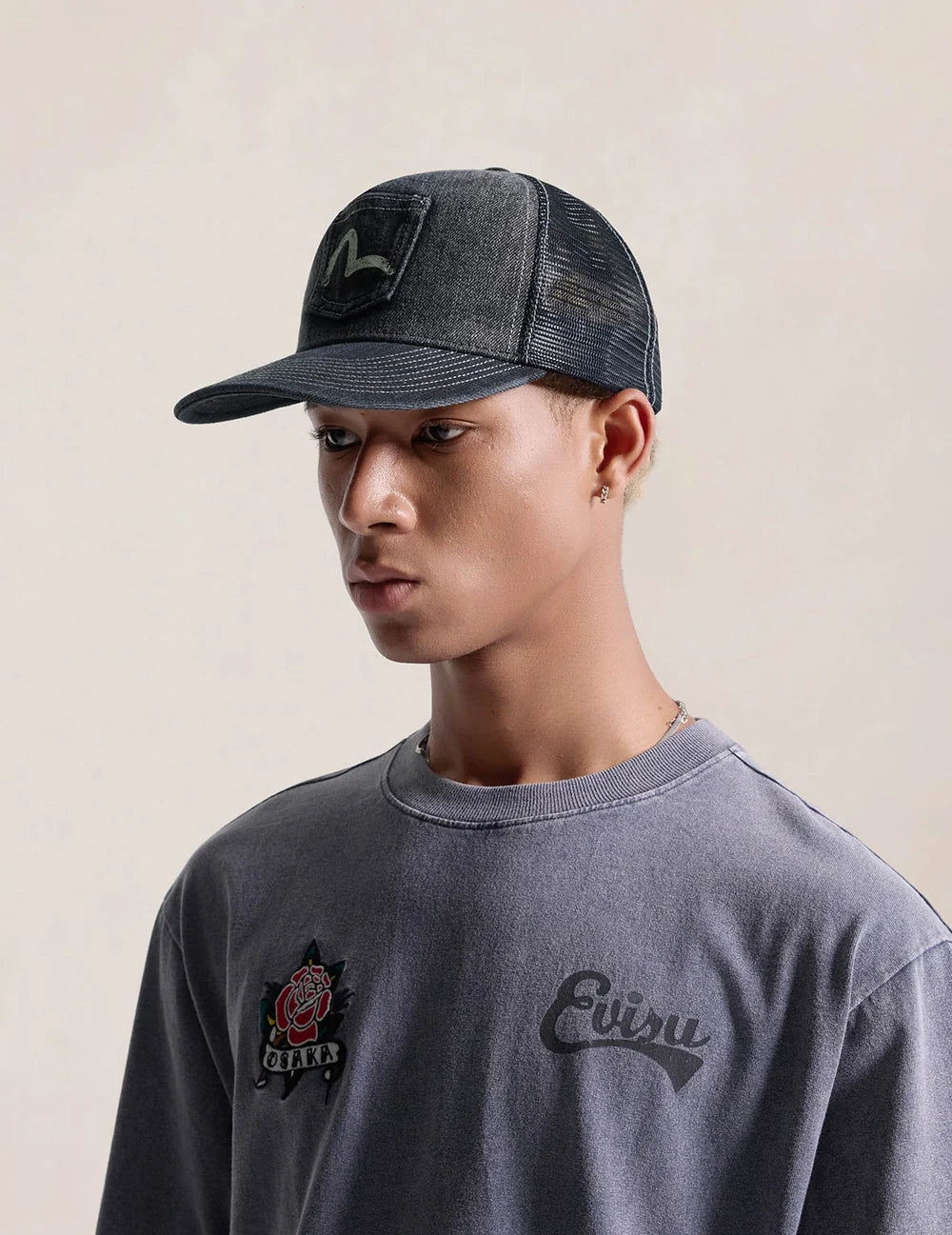 Washed Denim Cap - Dark Tone Black Denim