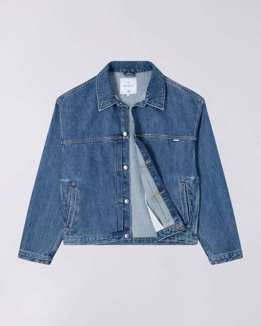 FREELAND JACKET - Blue Mid Stone Wash - Raw Denim