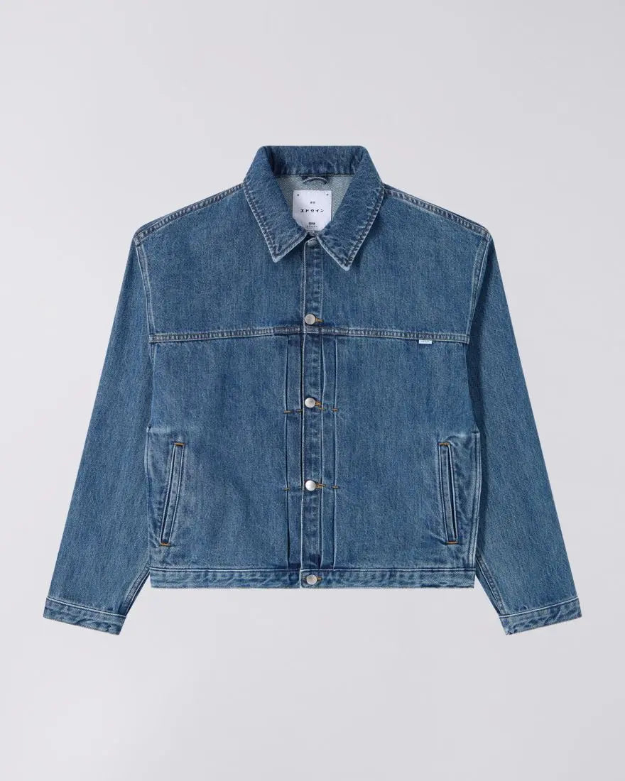 FREELAND JACKET - Blue Mid Stone Wash - Raw Denim