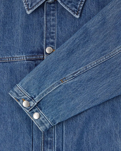 FREELAND JACKET - Blue Mid Stone Wash - Raw Denim