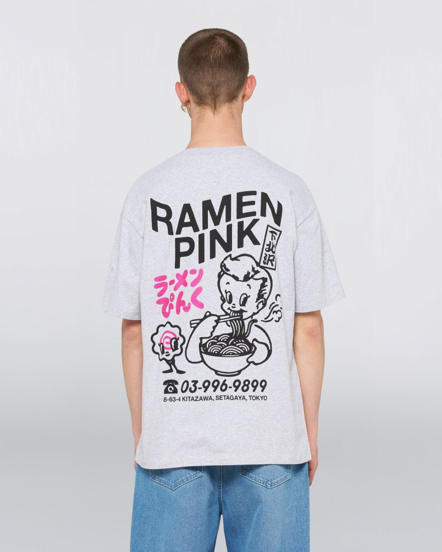 Ramen Pink T-Shirt – Single Jersey (4.7 oz) – Grey Marl – EDWIN