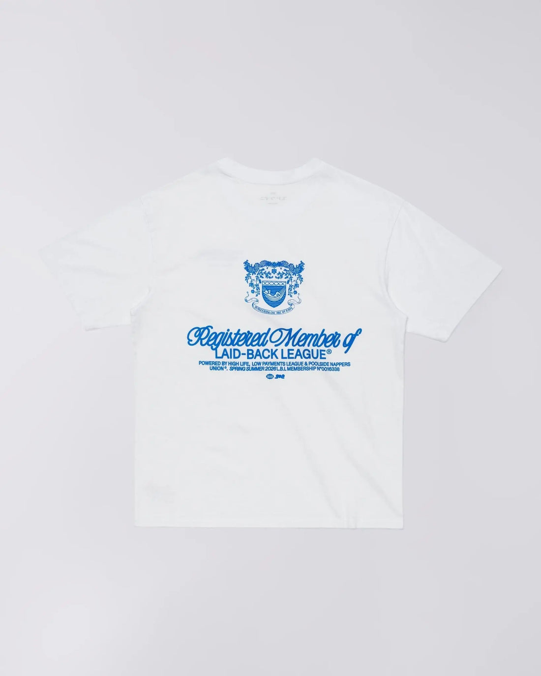 LAID BACK LEAGUE T - SHIRT - White - Raw Denim