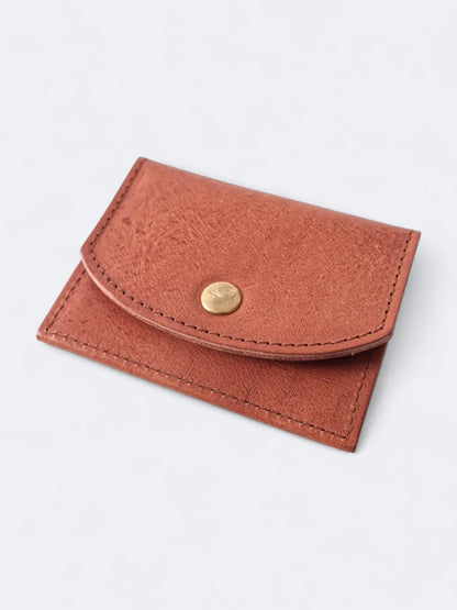 LEATHER CARDWALLET - Cognac - Raw Denim