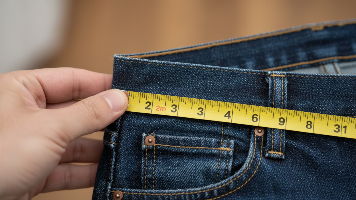Last inn video: A video that explaines how to measure and find the right size of jeans.