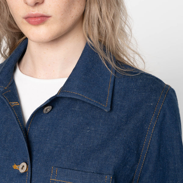 W's GRACIE JACKET - Dungaree Nep Denim Jacket