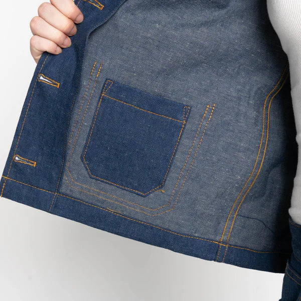 W's GRACIE JACKET - Dungaree Nep Denim Jacket