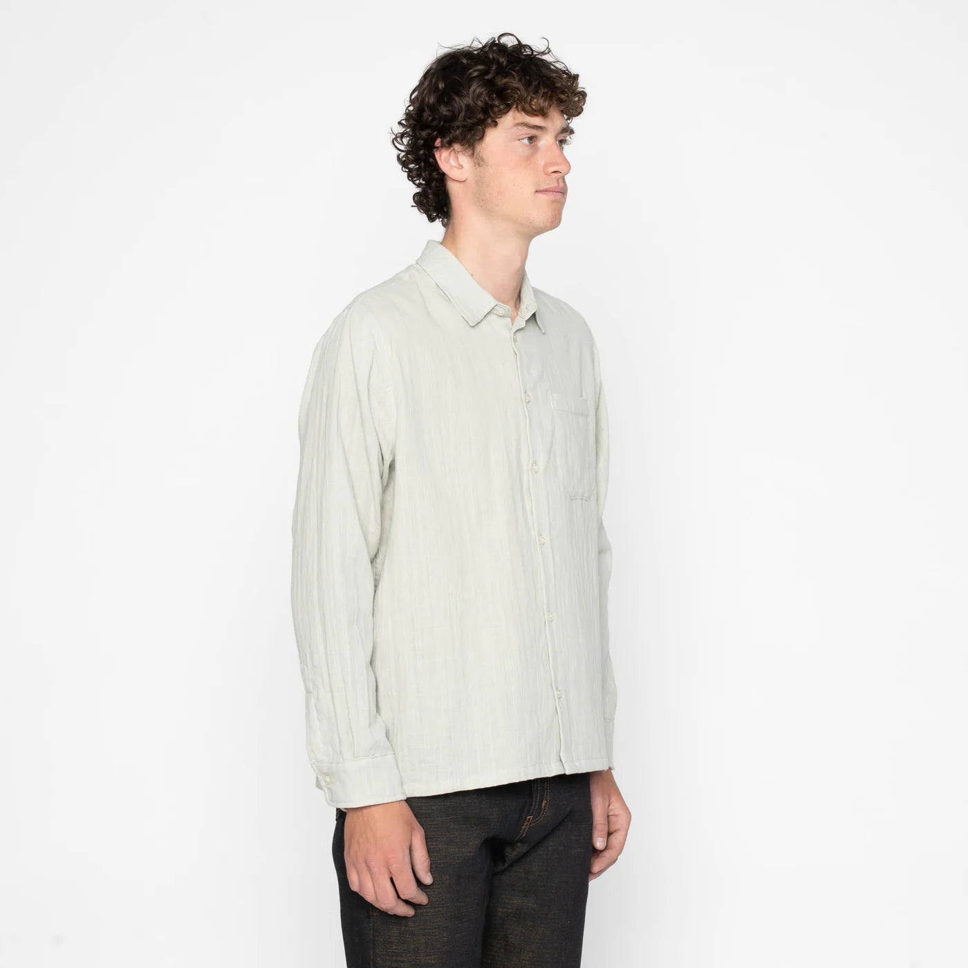 TRUE SHIRT - Double Weave Slub Gauze Shirt - Mint