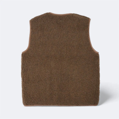 PEPITKO WOOL VEST - Bark - Raw Denim