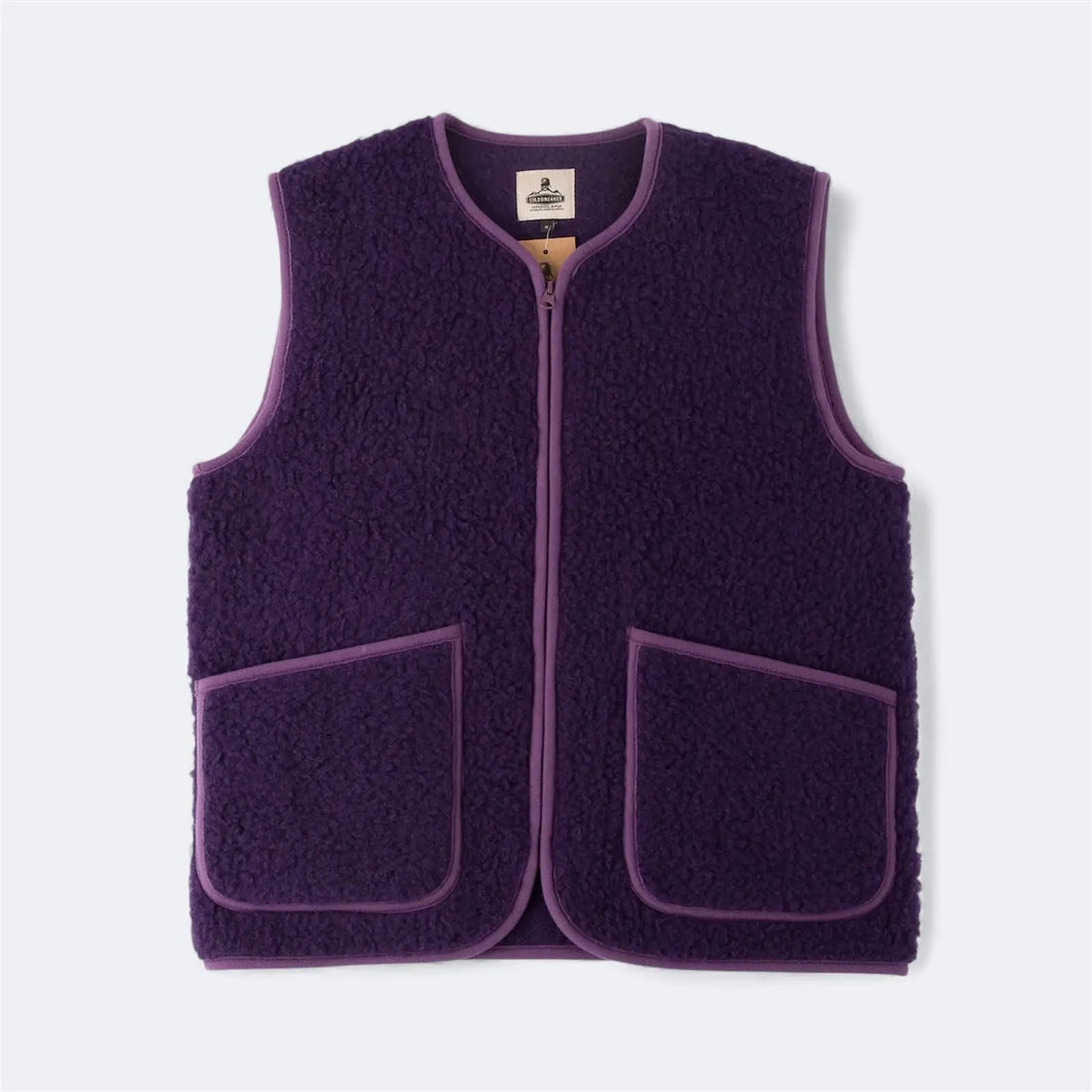 PEPITKO WOOL VEST - Plum - Raw Denim