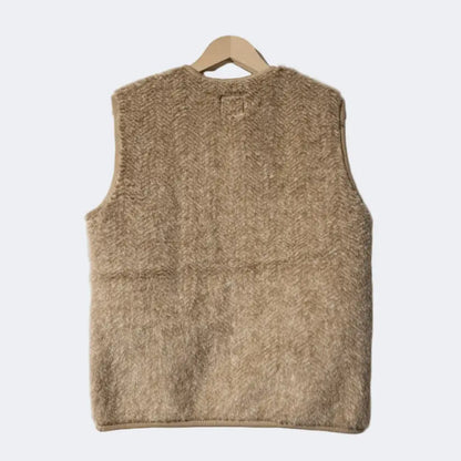 PEPITKO WOOL VEST ULTRALIGHT - Herringbone Camello - Raw Denim