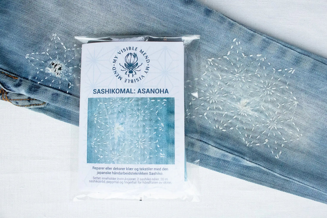 Sashiko sett: Asanoha - Raw Denim