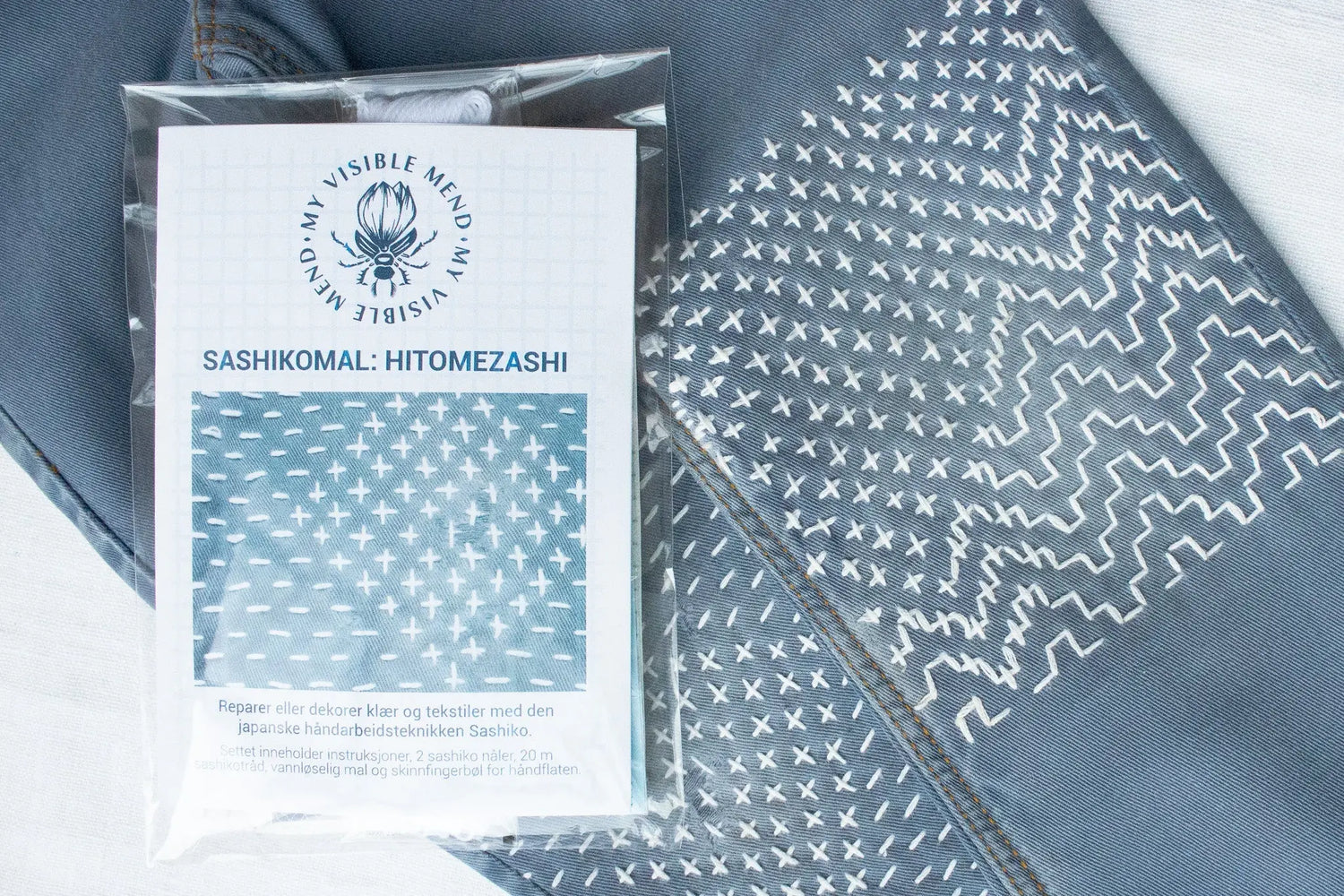 Sashiko sett: Hitomezashi - Raw Denim