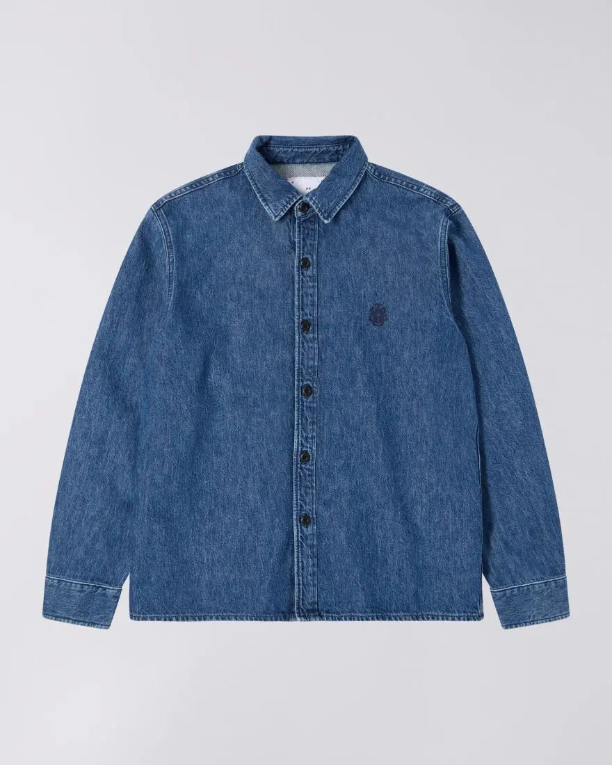 SEBASTIAN SHIRT LS - Blue - Raw Denim