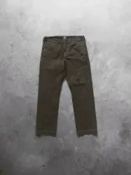 THE ONE CHINO - Night Green - Raw Denim
