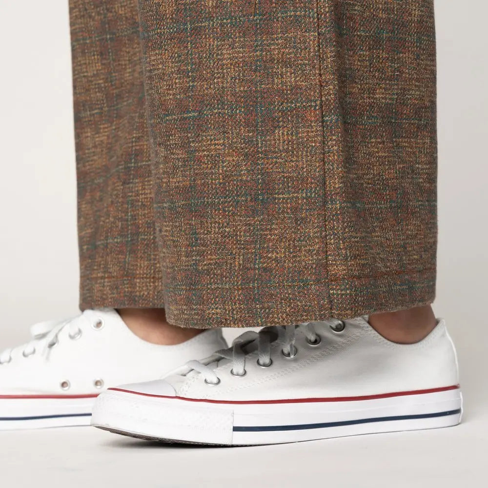 Triple Yarn Twist Brushed Tweed - Wide Leg - Raw Denim