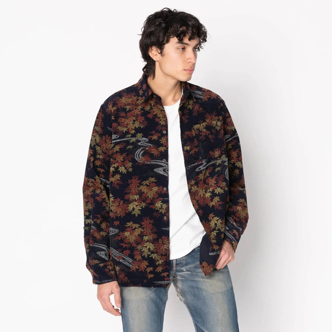 TRUE SHIRT - Printed Autumn Corduroy Seersucker - Raw Denim