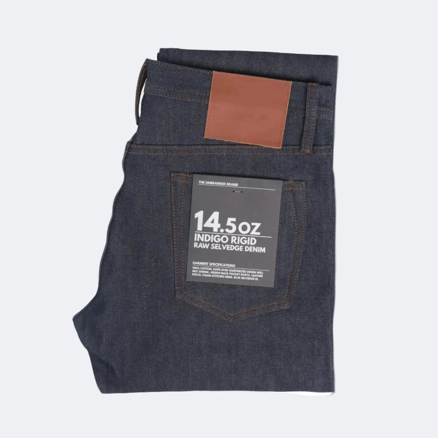 UB201 Indigo Rigid Raw Selvedge Denim - Tapered Fit 14.5 oz - Raw Denim