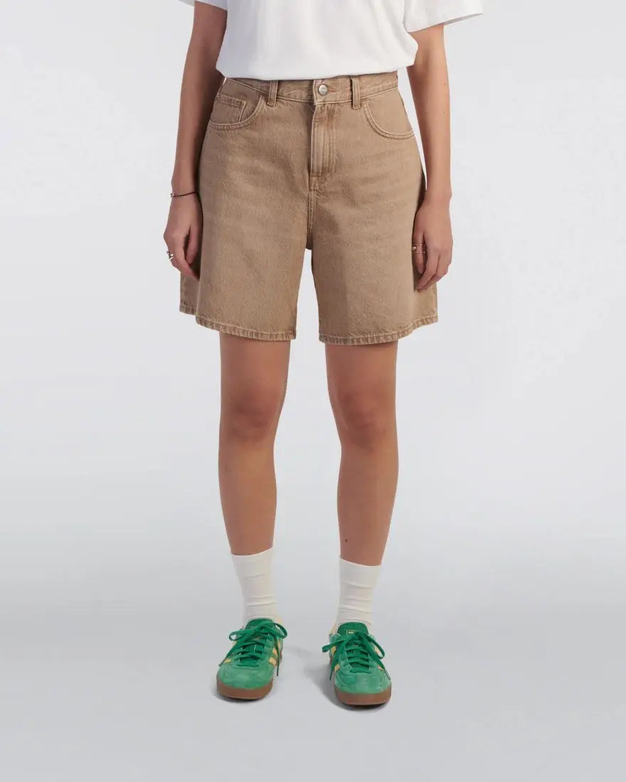 W' Cleo Short - Beige - Amber Wash - Raw Denim