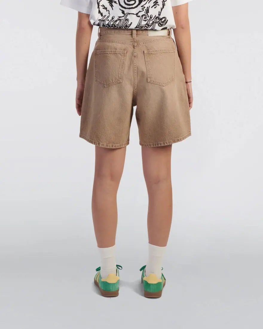 W' Cleo Short - Beige - Amber Wash - Raw Denim