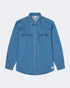 WESTERN SHIRT LS - Blue Light Used - Raw Denim