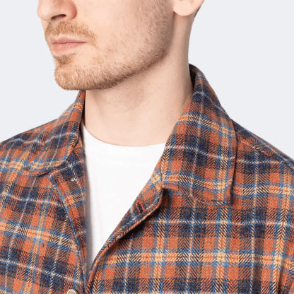 WORK SHIRT - Triple Twist Yarn Flannel Red - Raw Denim