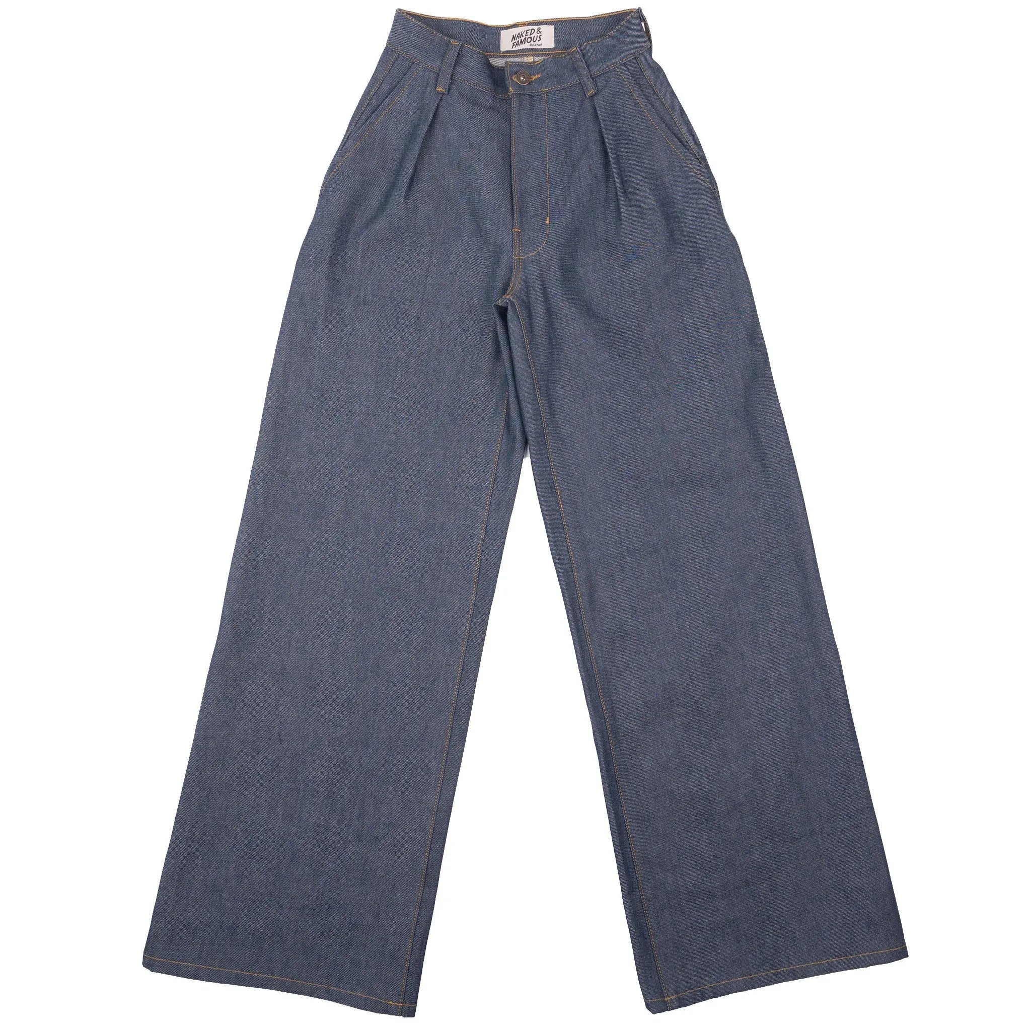 W's NATURAL INDIGO - Wide Leg Trouser - Raw Denim